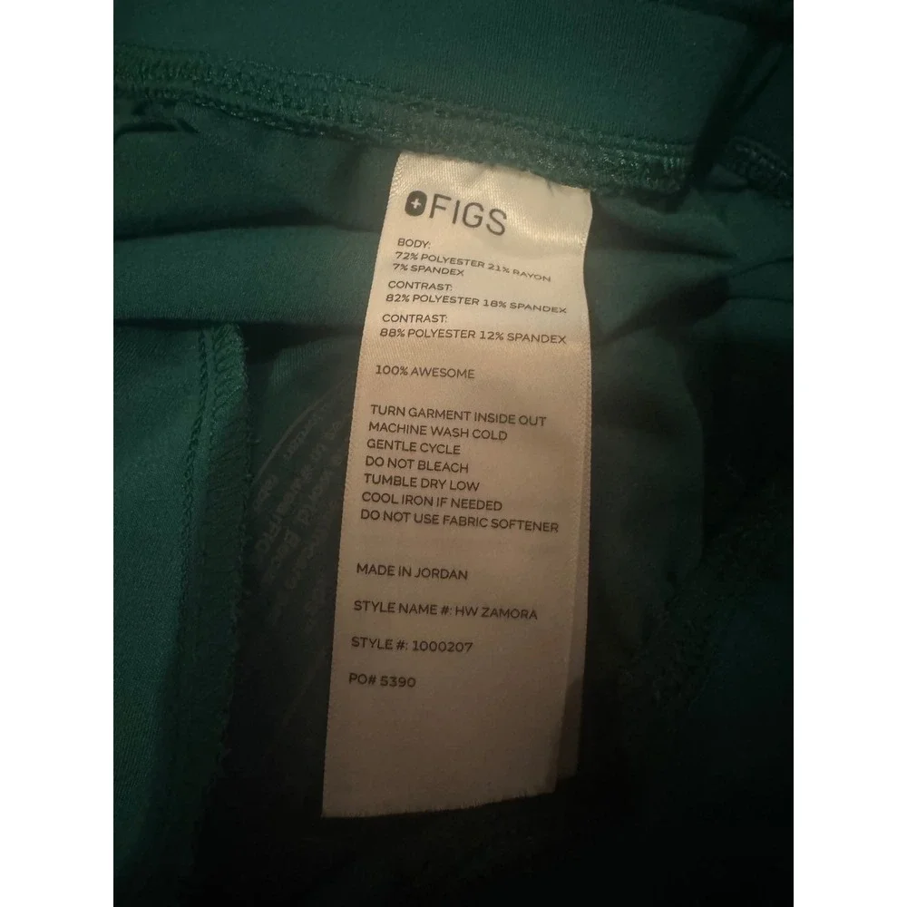 FIGS HW Zamora Jogger Scrub Pants Womens Large Green High Waisted 1000207 - Picture 3 of 5